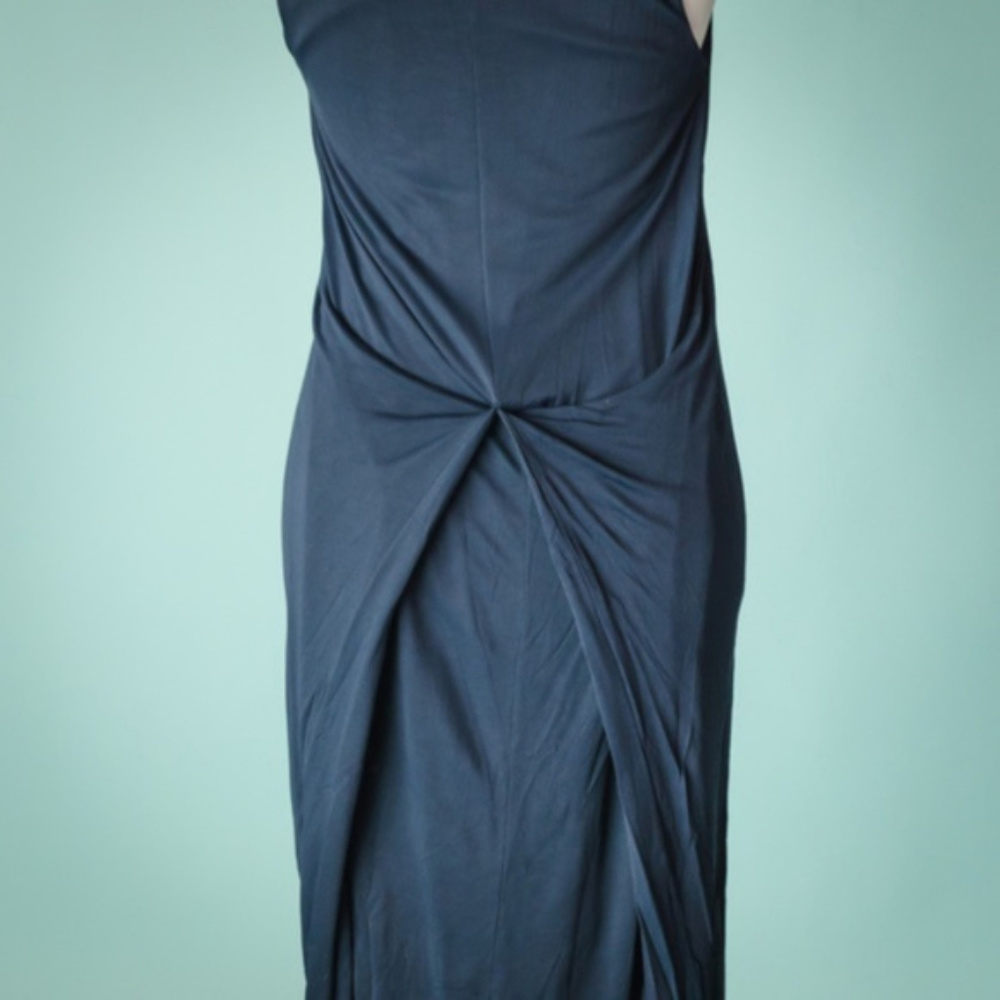 Alexander McQueen McQ S Solid Blue Pleated Dress - Picture 4 of 6